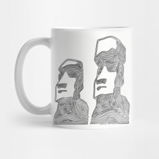 Mo'ai Easter Island Monolith Heads (Black Swirls) Mug